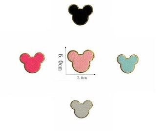 ADHESIVE Disney Minnie chenille Patch, Mickey mouse glitter Patch, Iron on Disney patch, Sticker chenille Patch, Bag patch