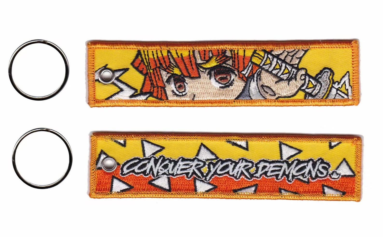 Anime keychain tag Custom embroidered keychain anime Etsy