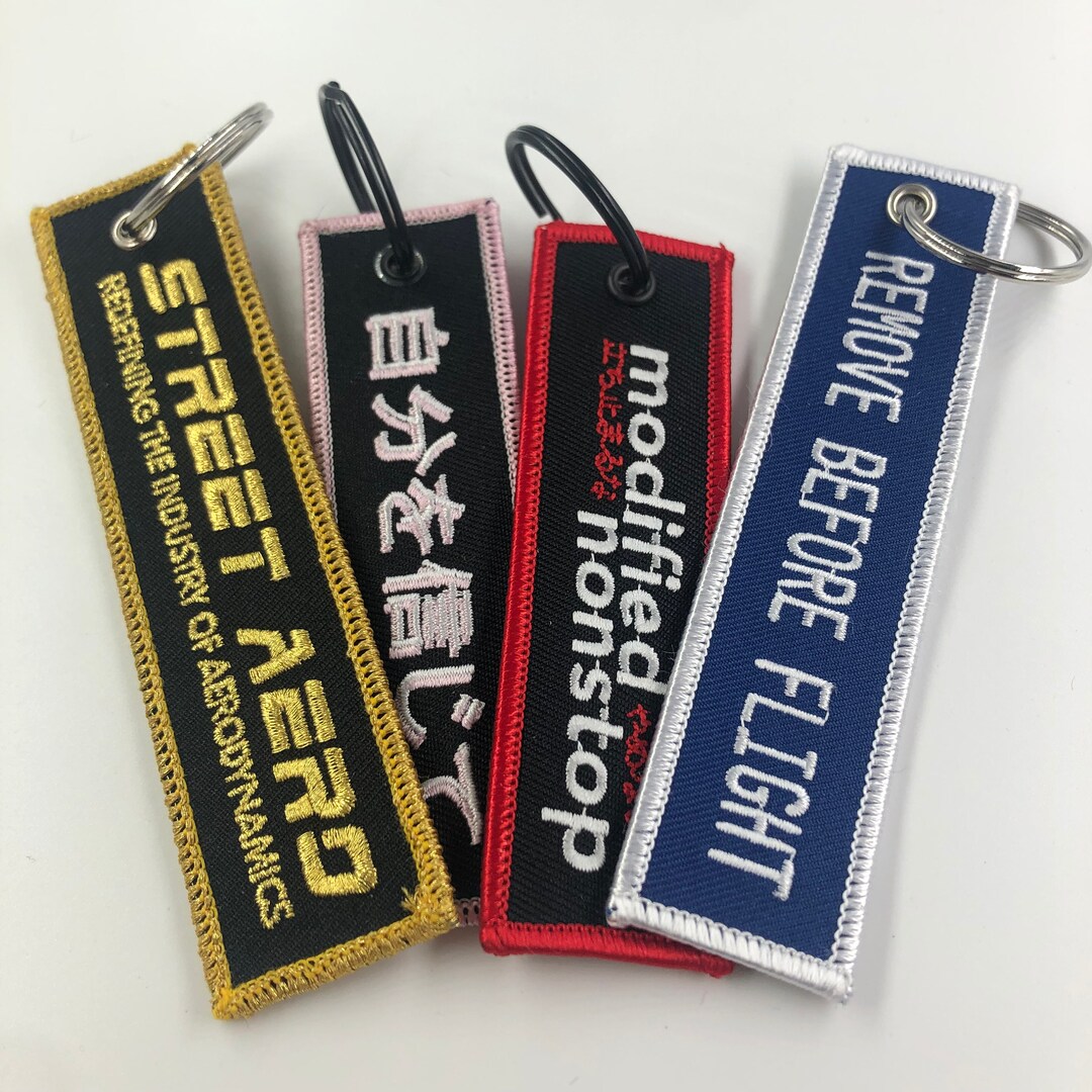 25pcs Custom Embroidered Keychain, Custom Remove Before Flight Key ...