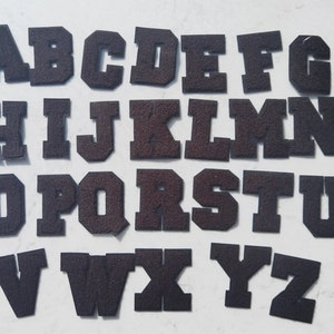 Black Embroidered Iron on chenille Letters Applique Patch design Name Letters Patch for T-Shirt or Coat or jeans Patches