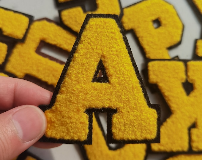 Iron on Patches Colorful Chenille Embroidered Letters Applique Patch ...