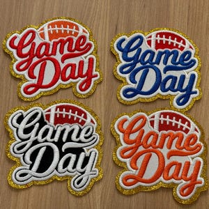 Bunter Spieltag Fußball Glitzer Gestickter Aufnäher, GameDay Fußball Aufnäher, Gestickter Spieltag Fußball Aufnäher, DIY Patch,