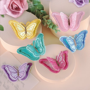 3D Butterfly Double Layer Patch, Iron on Embroidered Patch, Butterfly Applique, DIY Applique, Patches for Backpacks and Clothing