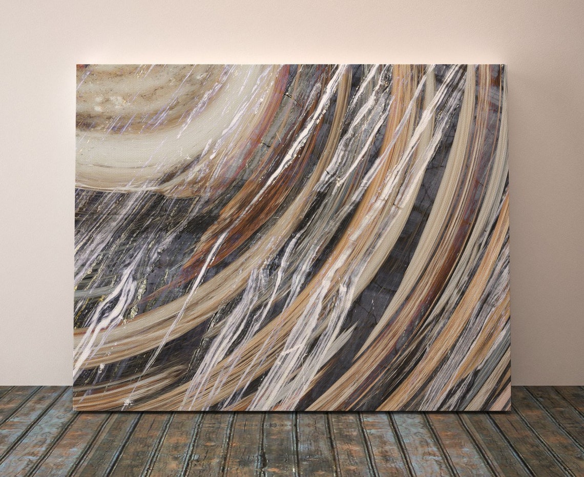 Abstractionism Brown stripes canvas art Etsy