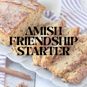 Familie Amish Freundschaft Brot Starter + Rezept (teilbar, Endlos, süß, Sauerteig Starter, Geschenk)
