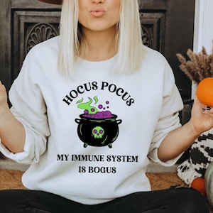 Funny Spoonie Halloween Sweatshirt - Chronic Pain Sweater - Spooky Spoonie - Chronic Illness - Immune system is bogus Jumper