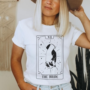 Chemise de mariée tarot - enterrement de vie de jeune fille céleste - carte de tarot de mariage céleste - chemises d'astrologie Boho EVJF - chemises de carte de tarot