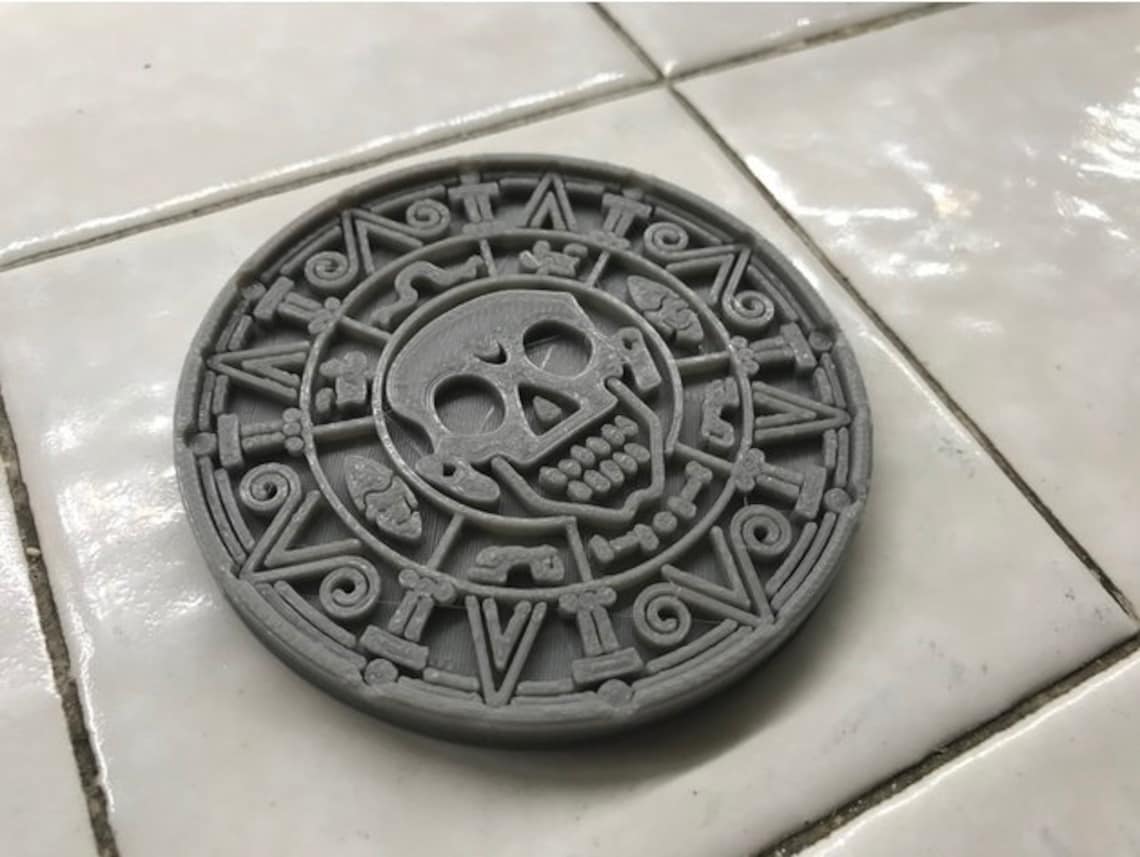Aztec Gold Drink Coaster file for 3d print Etsy