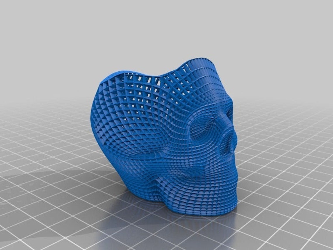 Wireframe Skull Pencil Holder stl file for 3d print Etsy