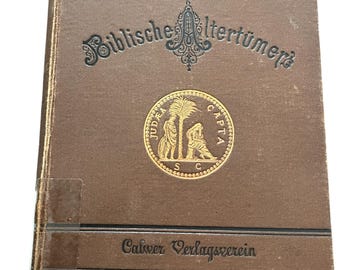 Antique German Biblical Antiquities Book, 1877 5th Edition