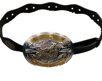 WCM New York Ladies Leather Belt With Sterling Horse Belt  display picture 1