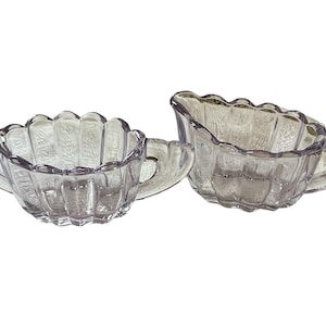 Heisey Crystolite Glassware; Heisey Cream and Sugar Set; Heisey Crystolite Collectable Glass from Newark, Ohio
