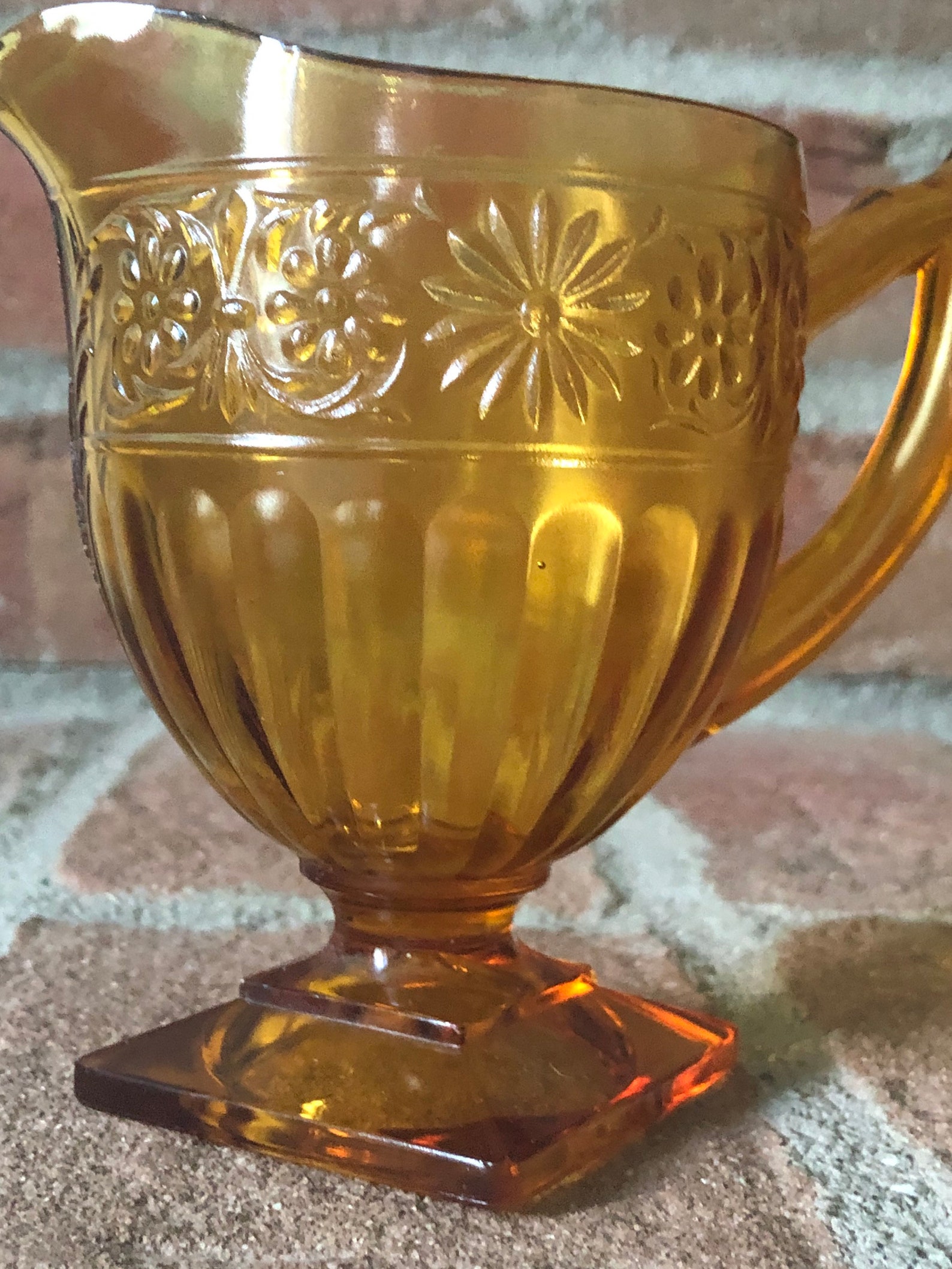 Amber Depression Glass Daisy Pattern Indiana Glass Company Etsy