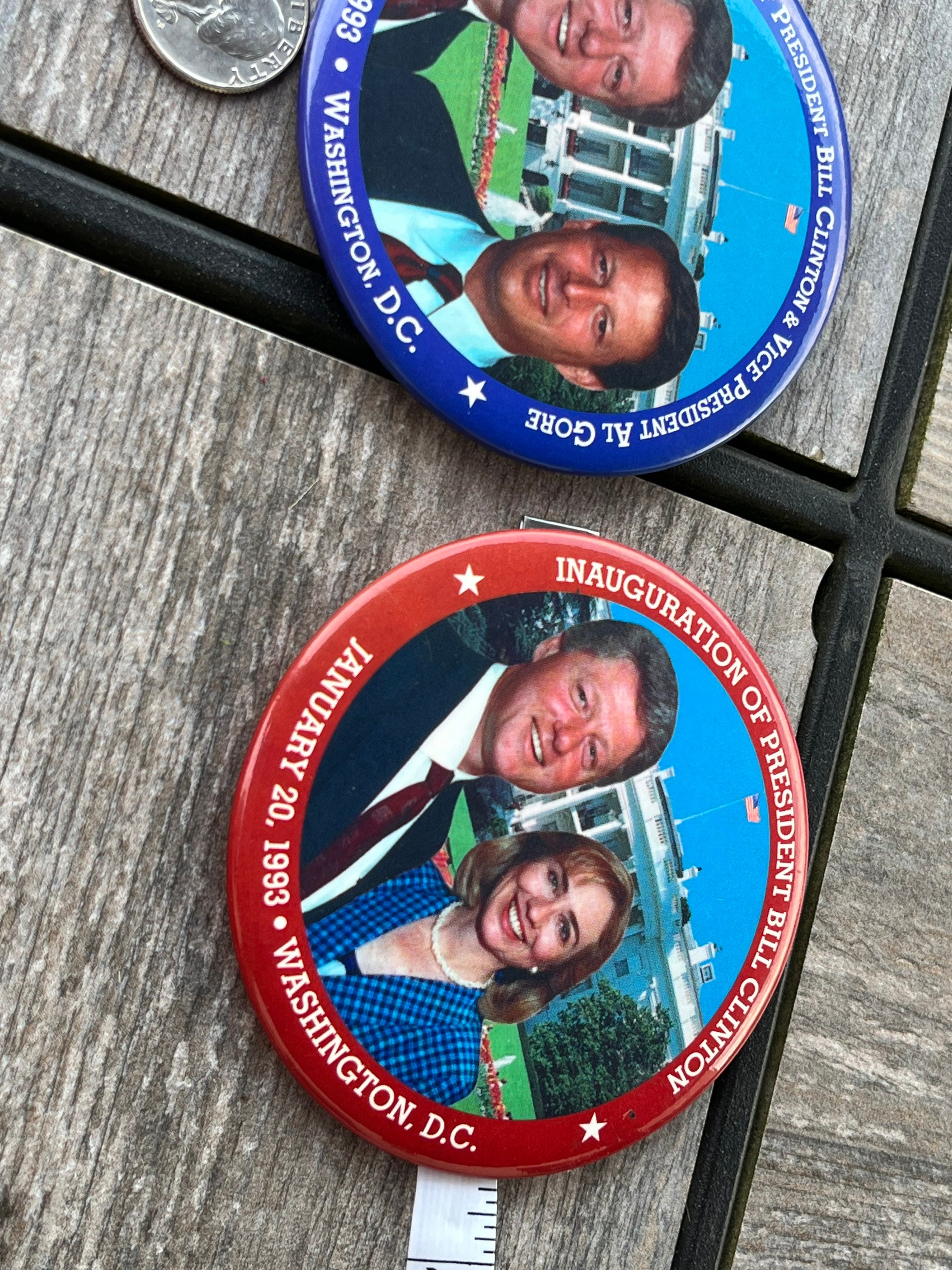 Vintage 1993 Clinton Inauguration Pins: Bill, Hillary, Al Gore - Etsy