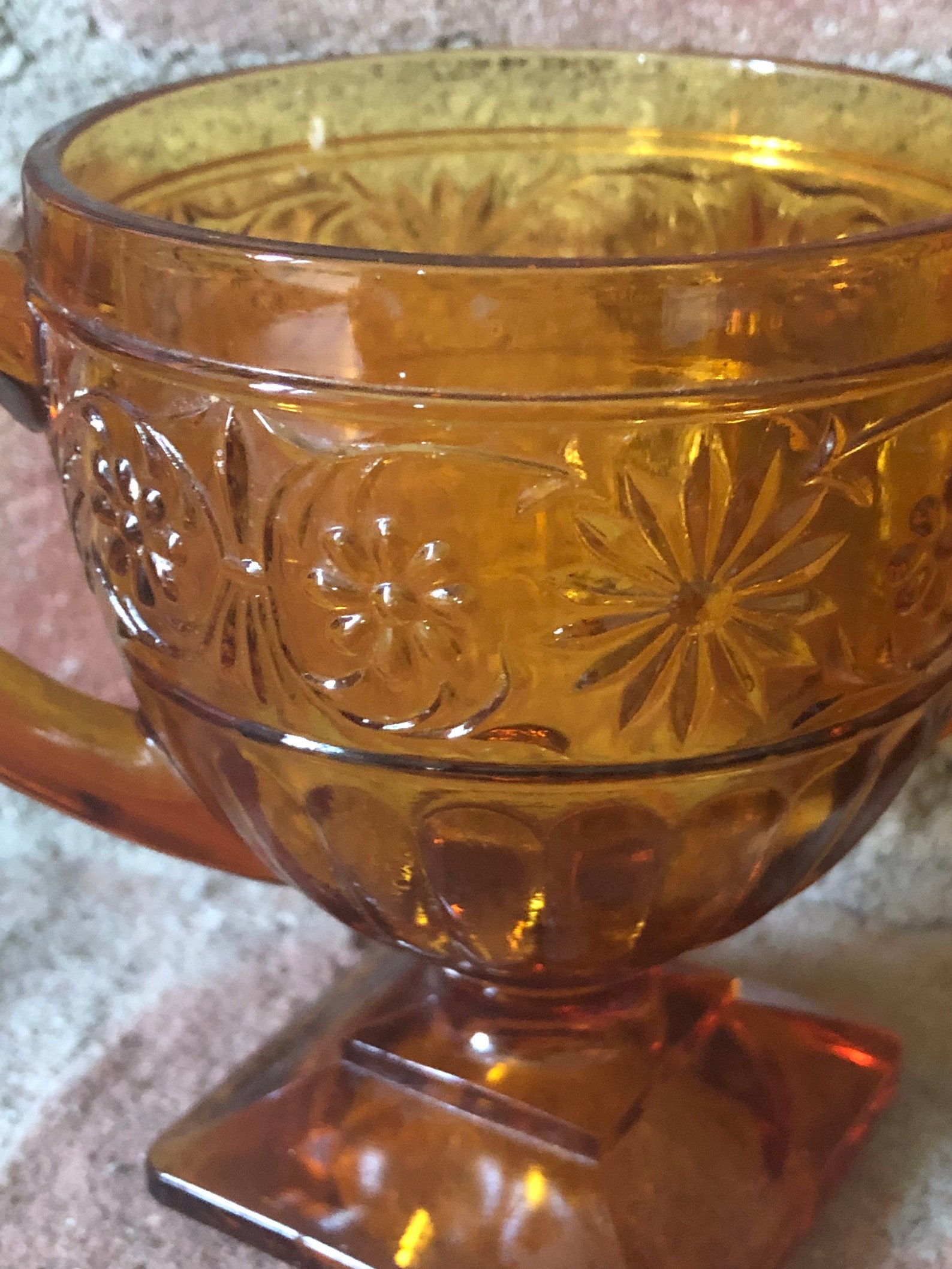Amber Depression Glass Daisy Pattern Indiana Glass Company Depression
