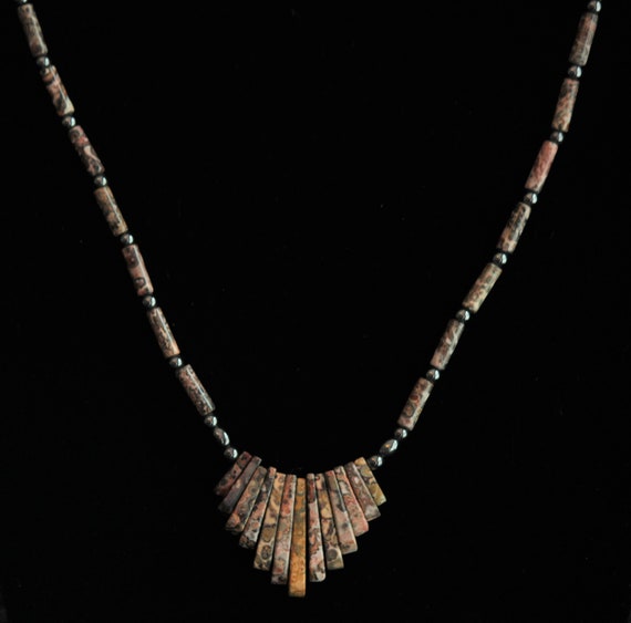 Jasper and Hematite Cleopatra Necklace; Jasper an… - image 10