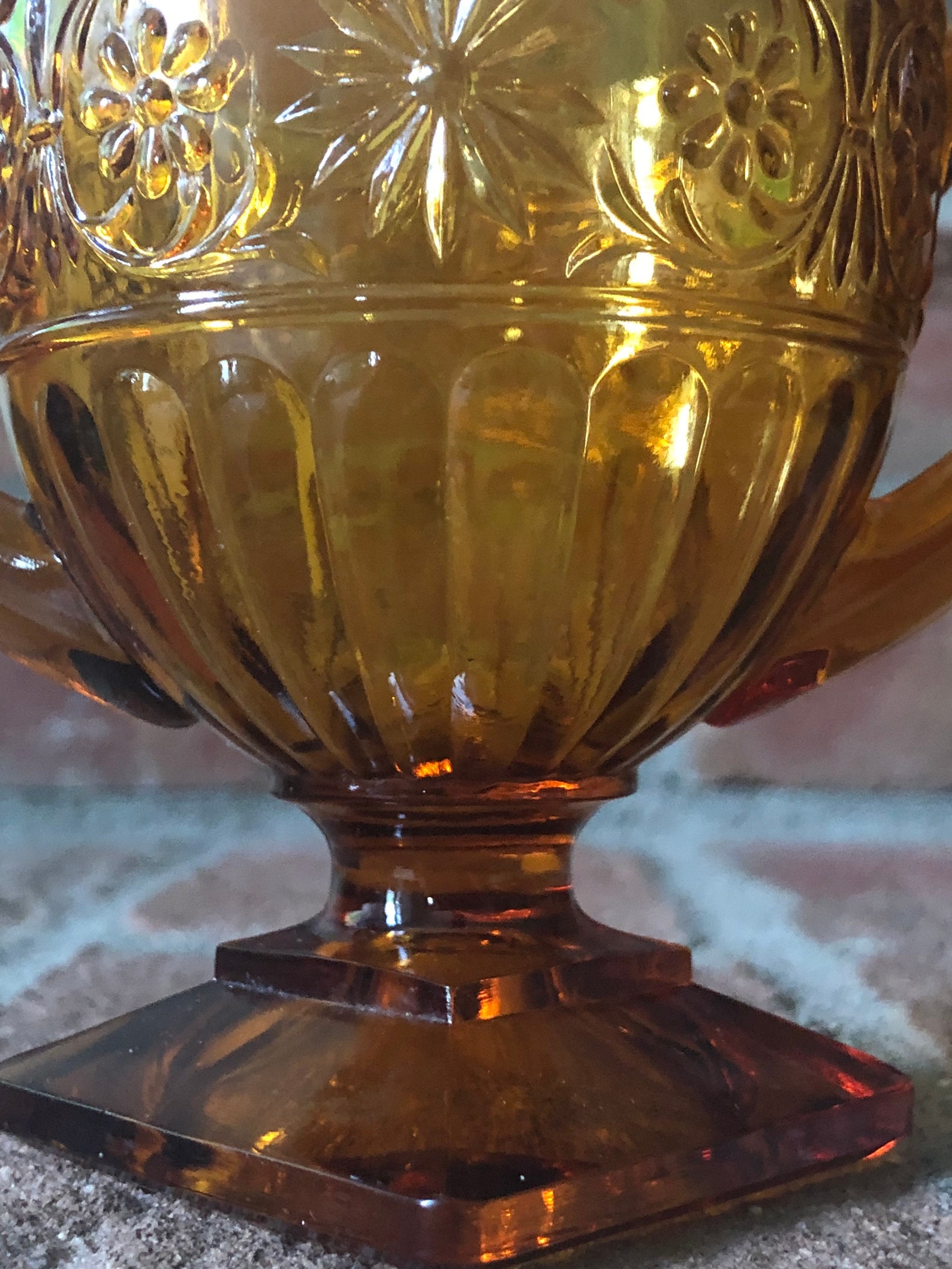 Amber Depression Glass Daisy Pattern Indiana Glass Company Depression