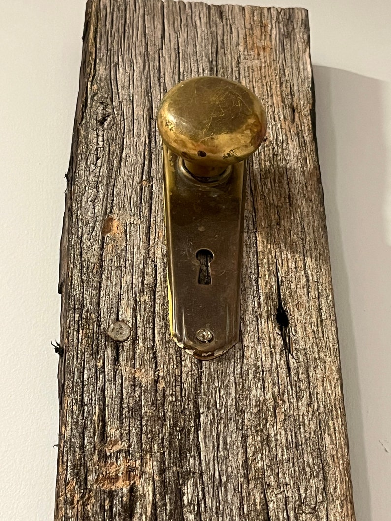 Vintage Door Knob Wall Decor Vintage Door Knob Hook Repurposed Wood and