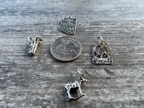 Set of 14 Sterling Silver Charms; 925 Assorted Ch… - image 4