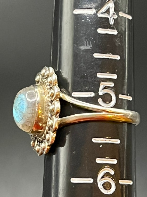 Vintage Sterling Silver Labradorite Ring; 925 Lab… - image 4
