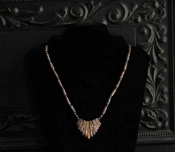 Jasper and Hematite Cleopatra Necklace; Jasper an… - image 1