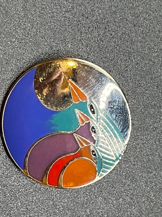 Vintage Laurel Burch Brooch; Celestial Birds Broo… - image 3