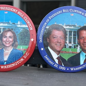 1993 Presidential Inauguration Pins; 2 Inauguration Buttons; Clinton Inauguration Pins