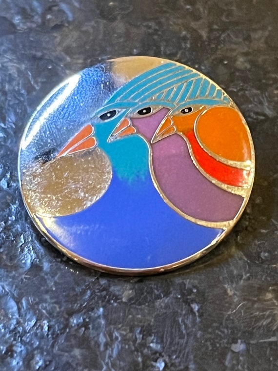 Vintage Laurel Burch Brooch; Celestial Birds Broo… - image 5