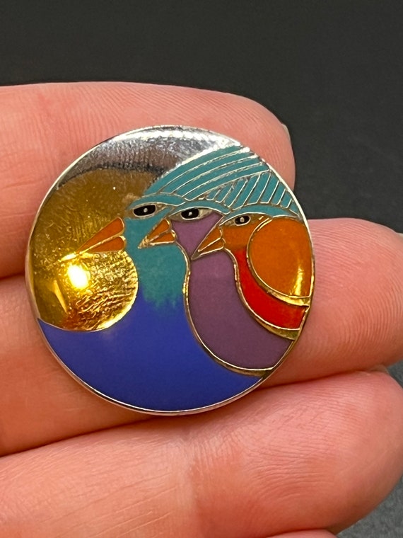 Vintage Laurel Burch Brooch; Celestial Birds Broo… - image 8