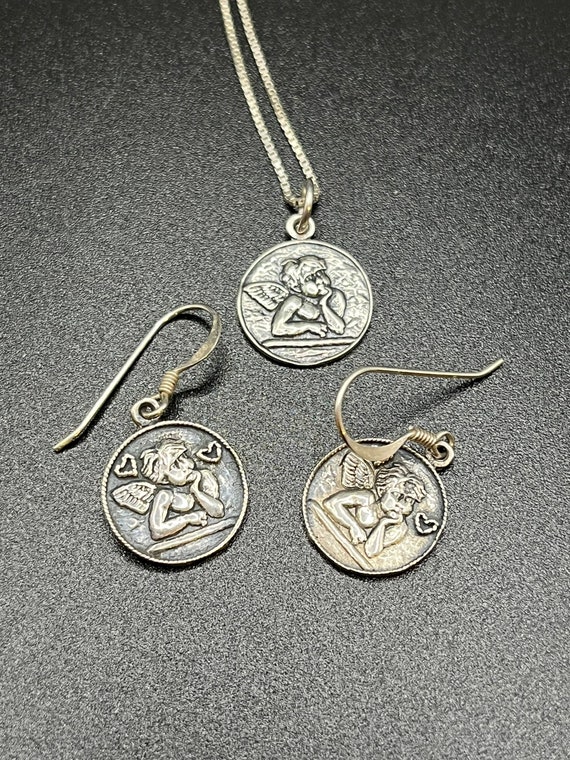 Ciondolo Argento 925 Angelo Custode – Uccello Nel Cuore – Spirito Santo – Con Catena 45,7 Cm – Regalo Battesimo/Comunione