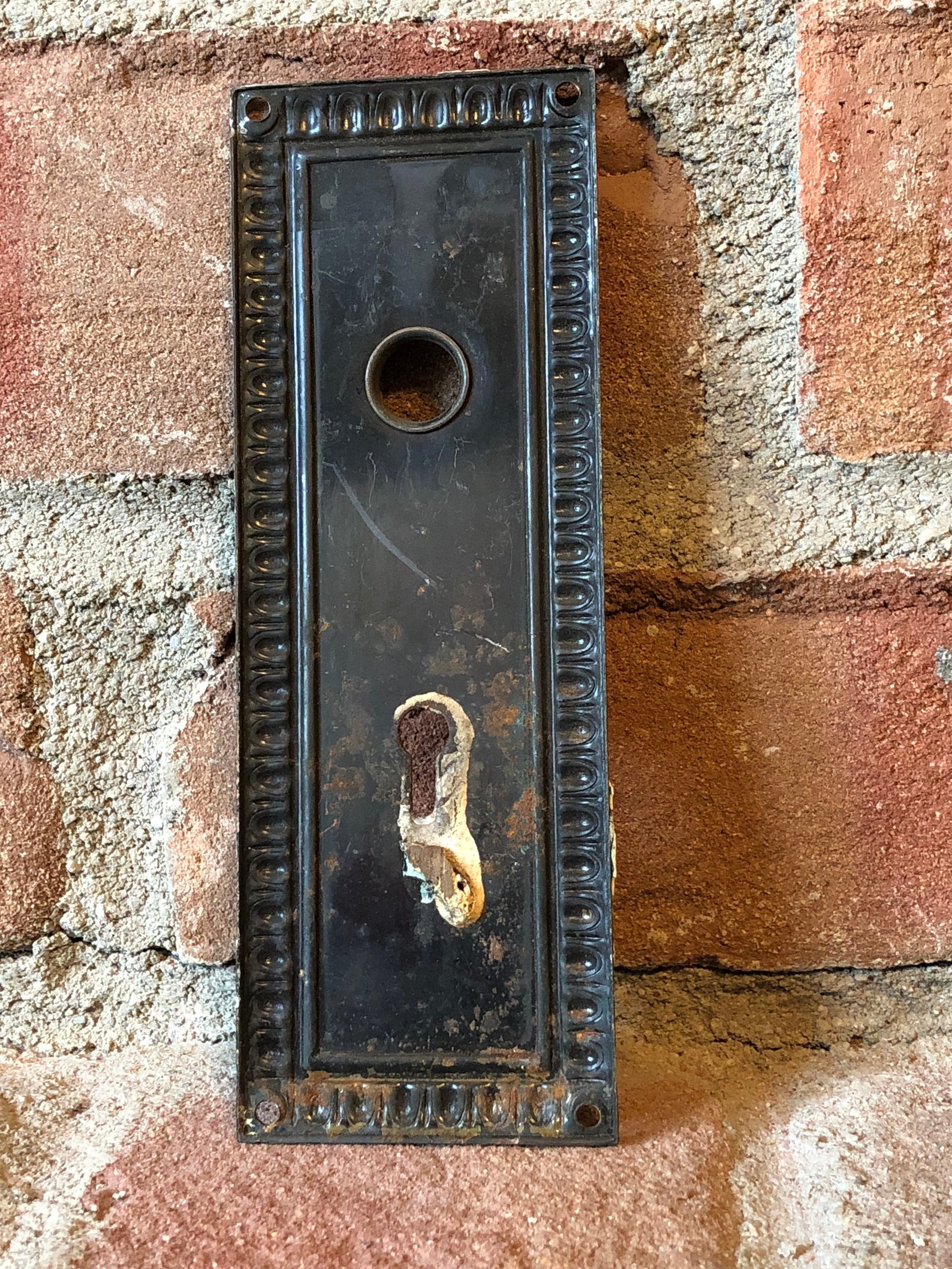 Vintage Doorknob Plate With Key Hole Decorative Backplate Etsy