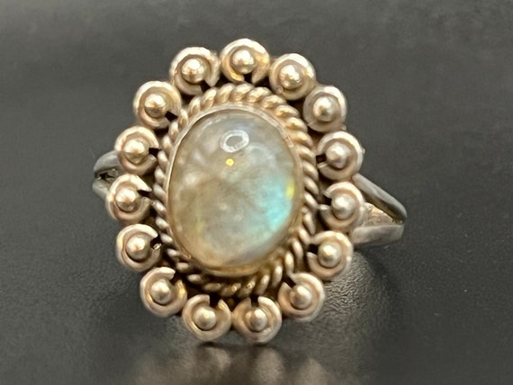 Vintage Sterling Silver Labradorite Ring; 925 Lab… - image 1