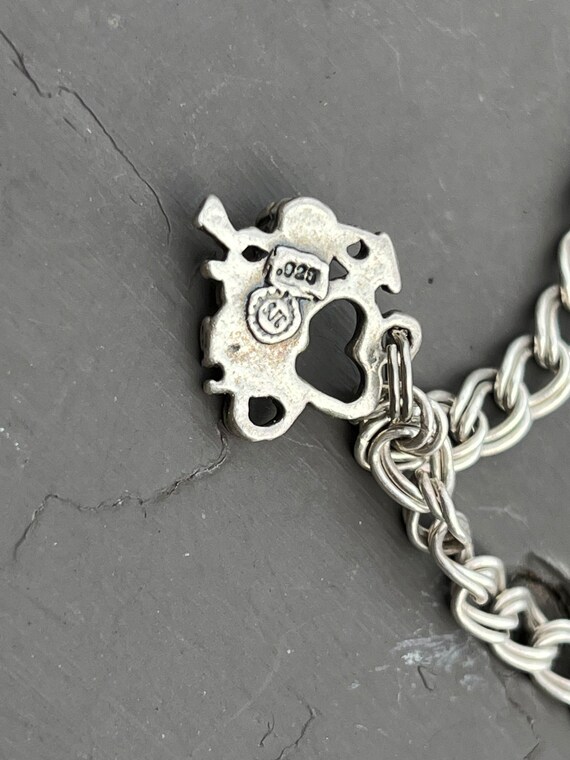 Sterling Silver Charm Bracelet with Love to Cheer… - image 4