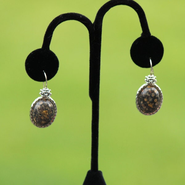 Michael Dawkins Jasper and Sterling Silver Earrings; Jasper Drop Earrings; Designer Earrings