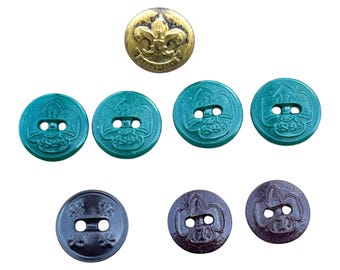 Vintage Scouting Uniform Buttons: BSA & Girl Scouts, Mixed Lot