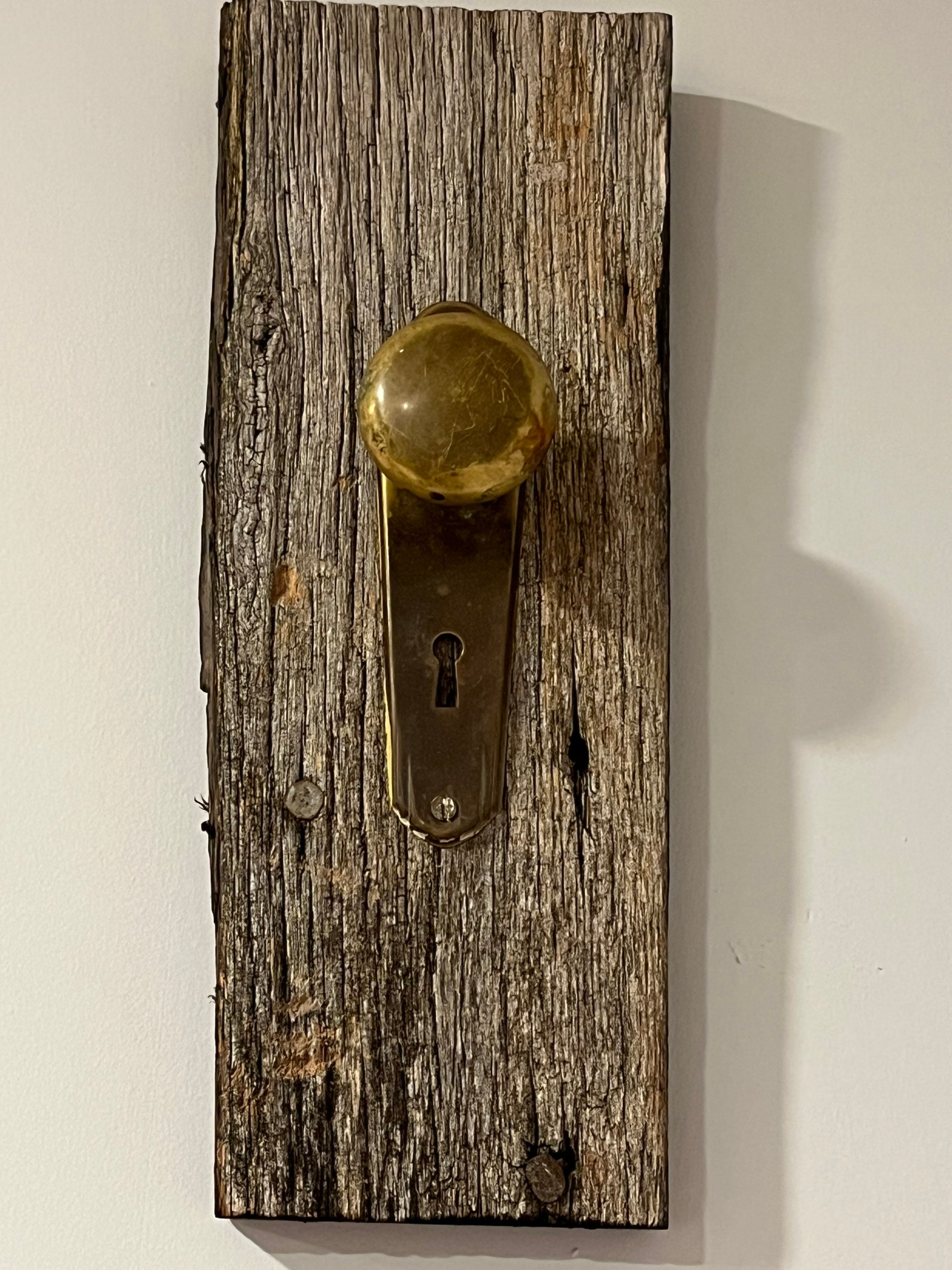 Vintage Door Knob Wall Decor Vintage Door Knob Hook Repurposed Wood and