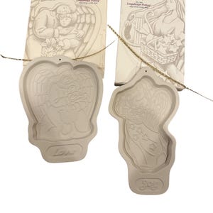 Longaberger Cookie Molds IOB (2); Two Longaberger Angel Molds IOB 1995 and 1996 Love and Joy