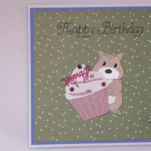 Hamster birthday Card, Birthday cake card, Card for Mum, Child&#39;s Birthday card, Hamster card, Nan&#39;s birthday card, Personalised card,