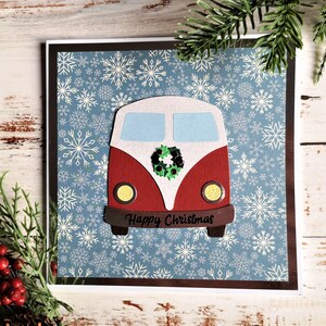 Carte de Noël de camping-car, cadeaux de camping-car, cartes personnalisées, carte de Noël personnalisée, carte pour papa, grand-père, frère, cartes de voiture classique,
