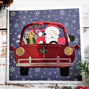 Santa kerstkaart, mevrouw Santa Card, kerstkaart van de vader, gepersonaliseerde kaarten, familiekaarten, kaart voor dochter, zoon, kleindochter