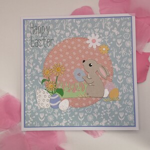 Osterkarte, Osterkarte mit Hase, Karten für Ostern, Karten für Kinder, Hasenkarten, Ostereier, Karte für Enkelin, Frühlingskarte