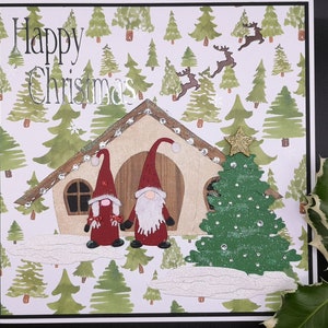 Cartão de Natal Gnomo, Gonk, Elfo, Papai Noel, Cartão para família, Neta, Filha, Mãe, Cartão festivo, Personalizado, feito à mão, Customizável,