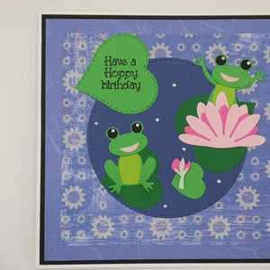 Hoppy Birthday, Frog birthday card, Cards with frogs, animal lover card, Cards for children, Cards for Mum, Card for Nan, personalised cards