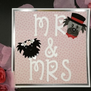Carte de mariage de chien, M. et Mme, Union civile, Carte de mariage mignonne, , Nouveaux mariés, Cadeaux personnalisés, Cartes personnalisables, Cartes avec chiens,