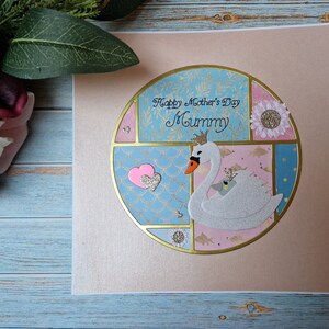 Muttertagskarte, Karte für Mama, Nan, Tante, Mama, Muttertagssonntag, Karten für Kinder, Karten für Kinder, Schwanenkarten, personalisierte Karten,