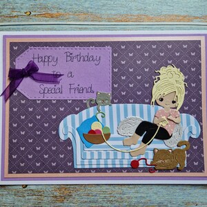 Besondere Geburtstagskarte für Freundin, Karte für Freundin, Strickkarte, Bastel-Geburtstagskarte, personalisierte Karten, individuelle Karten, Karte für Nan, Mama,