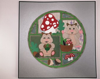 Carte hamster, carte avec des animaux, carte pour les enfants, carte pour maman, fille, cartes avec des hamsters, carte des bois, carte de la nature, carte personnalisée