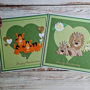 Carte d'anniversaire de lion, carte de tigre, anniversaire de mariage, cartes personnalisées, cartes personnalisées, carte pour femme, carte grand chat, cartes avec des chats, roi