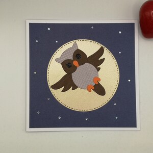 Carte d'anniversaire hibou, carte pour amoureux des oiseaux, cartes avec hiboux, carte pour maman, carte pour grand-mère, cartes contemporaines, cartes personnalisées, carte de petite amie