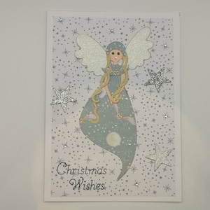 Fee Weihnachtskarte, Karte Engel, Karten für Mädchen, Goth Karte, Fee Karte, personalisierte Karten, handgemacht, Teenager Karte, zeitgenössische Karten